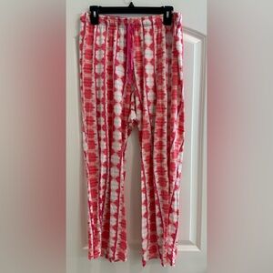 New Directions Large Pink and White Tie-Dye Pajama Pants